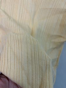 Ribbed V-Neck Puff Sleeve Top