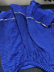 Vibrant Blue Leheriya Lehenga Choli Set
