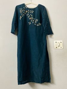 Pearl Embroidered Teal Complete 3 Piece Suit Set