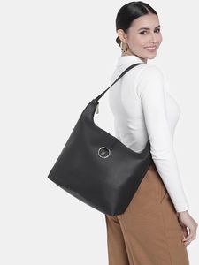 Baggit Black Faux Leather Shoulder Bag
