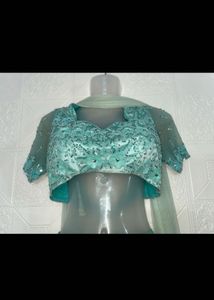 Exquisite Teal Embroidered Lehenga Choli Set