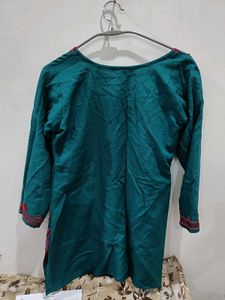 printed gree kurtaa for women