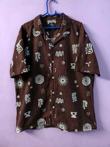 Max Brown Graphic Print Short Sleeve Shirt