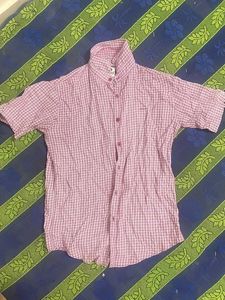 Men's Plaid Short Sleeve Shirt Size L