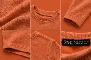 RUST ORANGE TEXTURED CREW NECK SWEATSHIRT