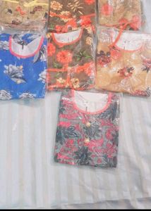 Floral Print Kurtis - Set of 5