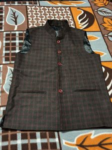 Checked Sleeveless Waistcoat