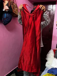 Vibrant Red Ethnic Skirt