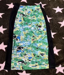 Abstract Print Midi Skirt