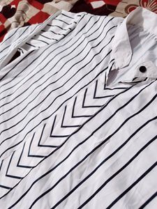 White And Black Stripe Shirt