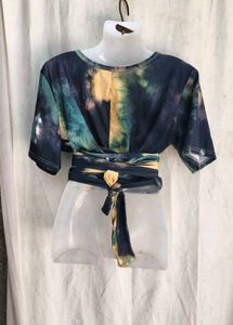 Tie-Dye Wrap Crop Top
