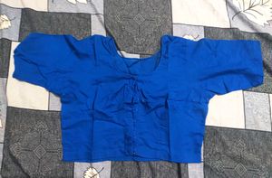 sttiched Blue cotton Blouse