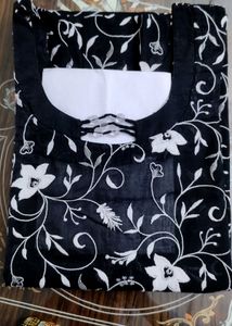 Fully embroidered black colour kurta for ladies