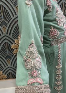 Beautiful Embellished Mint Green Kurta Set