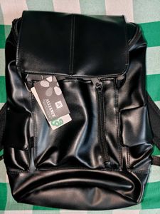 Black Leather Elite Backpack