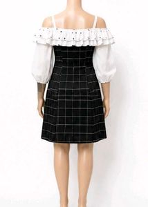 Chic Off-Shoulder Plaid Dress