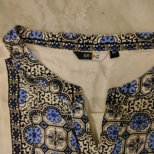 Rayon White Kurti Office Wear