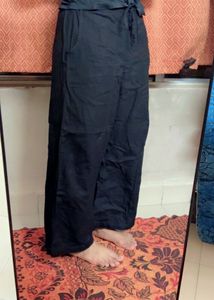 Black Wide Leg Linen Pants
