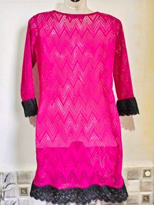 Chic Lace Trim Mini Dress
