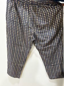 Brown Ikat Print Kurta with pants