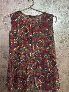 Boho Print Sleeveless Kurta