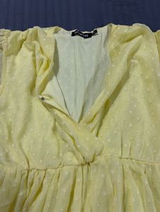 Chic Yellow Polka Dot Dress