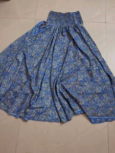 Bohemian Blue Paisley Print Maxi Skirt