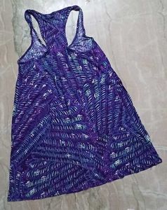 Purple Peacock Print Racerback Tunic/Mini Dress