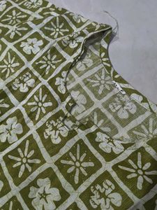 Green Floral Print Kurta