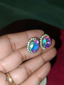 Stunning Oval Aurora Borealis Earrings