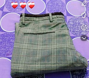 Plaid Trousers Slim Fit