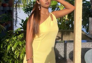 Chic Yellow One-Shoulder Midi Dress