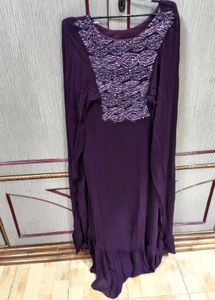 Elegant Purple Embellished Ethnic Gown