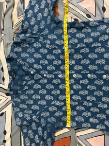 Blue Printed Zudio Cotton Kurta