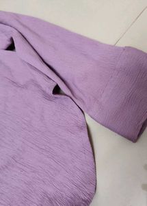 Chic Lavender Textured Button-Up Shirt