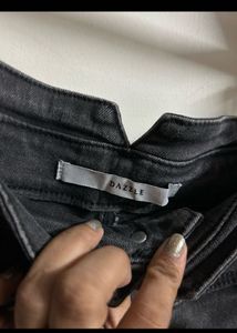 Washed Black Denim Shorts
