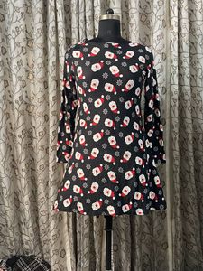 Festive Santa Print Mini Dress