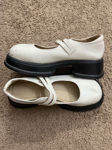 White Mary Jane Platform Shoes