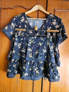 Floral Print Dress with Matching Skirt