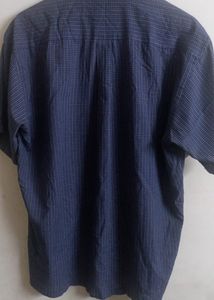Men's Blue Checked Short Sleeve Shirt