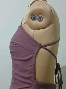 Mauve Backless Mini Dress with Criss-Cross Straps