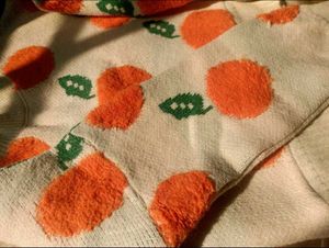 Cute Orange Print Sweater