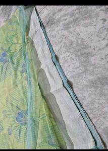 Beautiful Green Saree with Floral Print