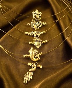 Handmade Gold Religious Pendant Necklace Set of 6