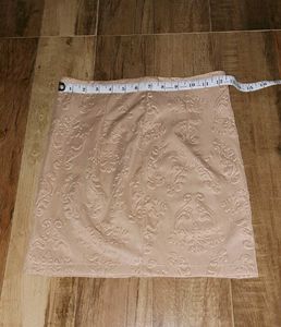 Beige Textured Mini Skirt