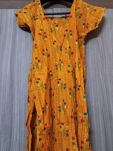 Stitched Mustard A line Kurta