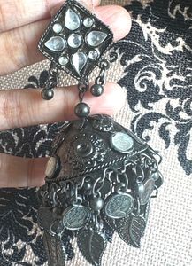 Antique Silver Jhumka Earrings