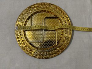 Decorative Golden Pooja Plates -2 pieces