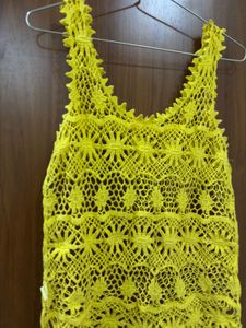 Vibrant Yellow Crochet Tank Top