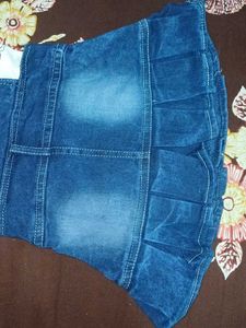 Denim Pinafore Dress with Mickey Top